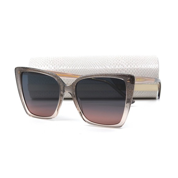 JIMMY CHOO LESSIE/S HUDE GLITTER GREY WOMEN'S SUNGLASSES - Picture 12 of 14